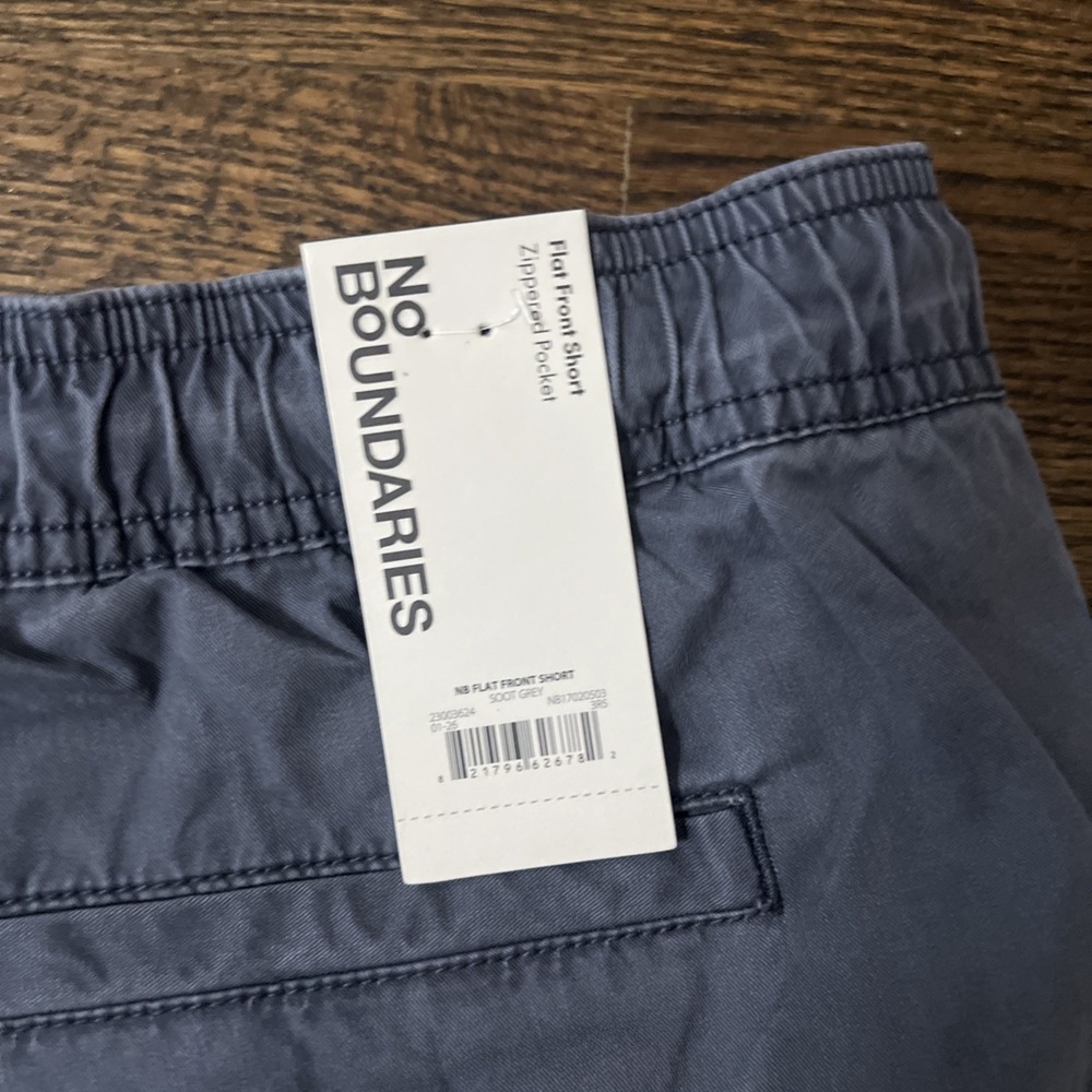 Nwt No Boundaries Flat Front Short Soot Grey Size Xl (40-42) 6" Inseam - Picture 3 of 4